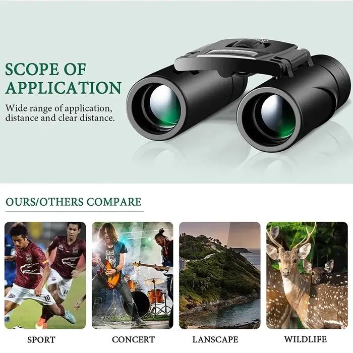 Télescope portable HD zoom 500x25 longue portée 5000m pliable pour chasse camping observation extérieure