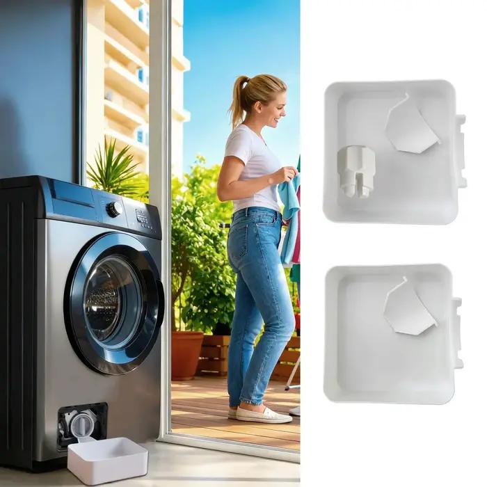 Entonnoir de vidange pour machine à laver, utilisé pour nettoyer le bac de récupération des résidus du filtre anti-peluches, empêchant les fuites d'eau dans la buanderie.