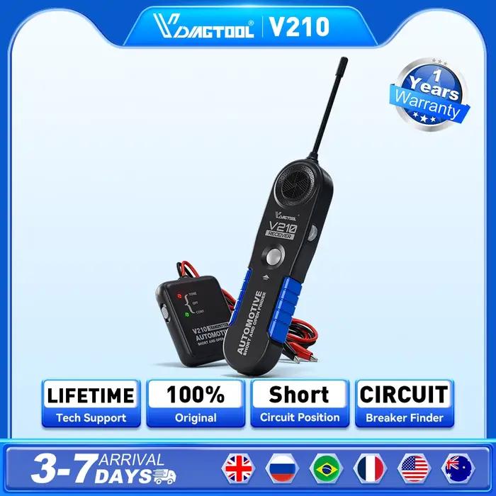 2026 VDIAGTOOL V210 Testeur de circuit automobile 6V-42V Détecteur d'ouverture et de court-circuit V