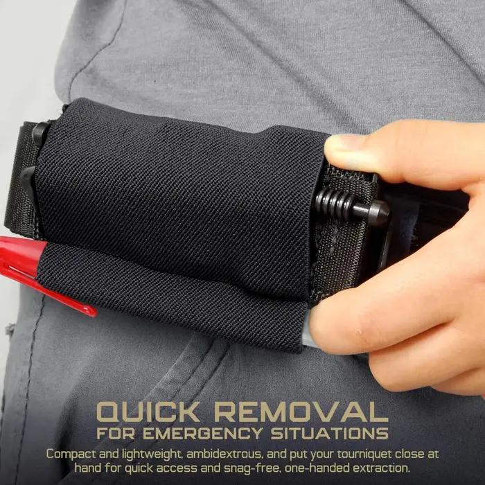 Porte-tourniquet TQ - Pochette élastique MOLLE avec fermeture auto-agrippante pour ceinture de service