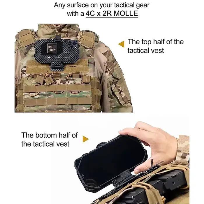 Porte-téléphone tactique ONETIGRIS pour gilet pare-balles, support universel 4.7"-6.7" chasse airsoft