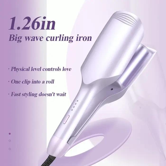 Fer à friser anti-brûlure effet d'ondulation d'eau 32 mm/1,26 pouces pour boucles à grandes vagues-b