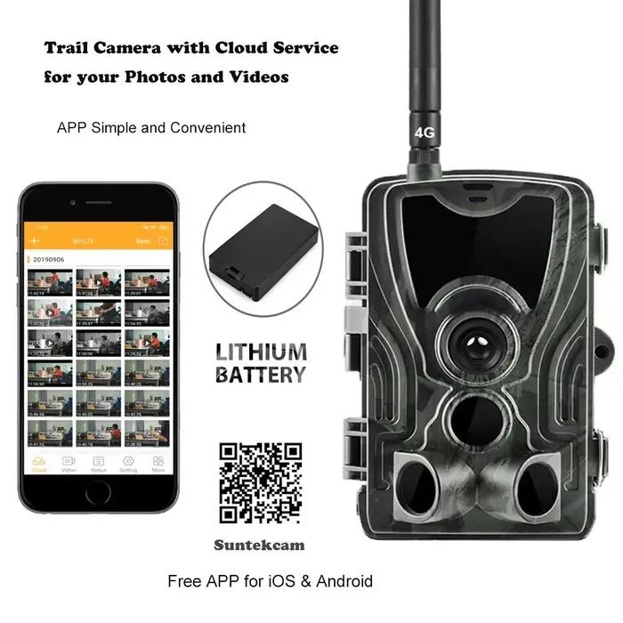 Caméra de chasse HC801PROLI 4K avec service cloud, application de diffusion en direct, réseau 4G LTE