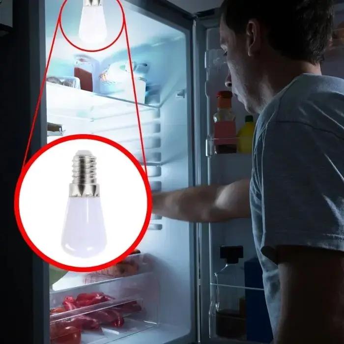 10/2 pièces E14 E12 220V ampoule LED lampe de réfrigérateur Mini veilleuse réfrigérateur armoire aff