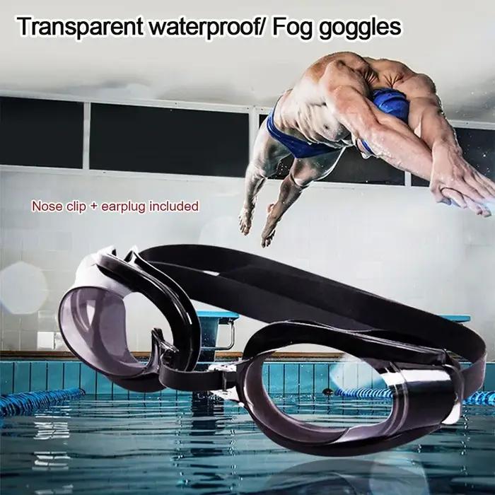 Lunettes de natation pour hommes et femmes, Anti-buée, UV, écouteurs réglables, pince-nez, fermoir à