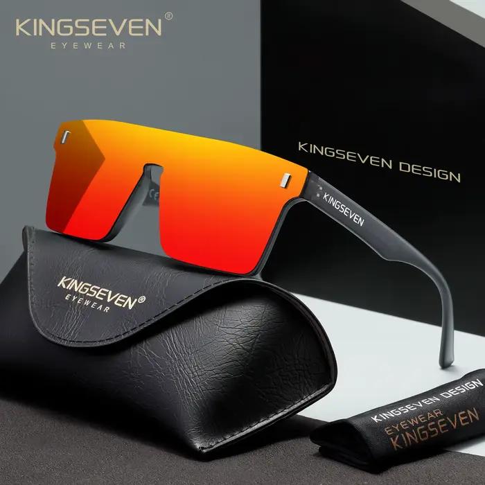 KINGSEVEN Lunettes de soleil pour hommes et femmes, anti-éblouissement, polarisées, UV400, lunettes