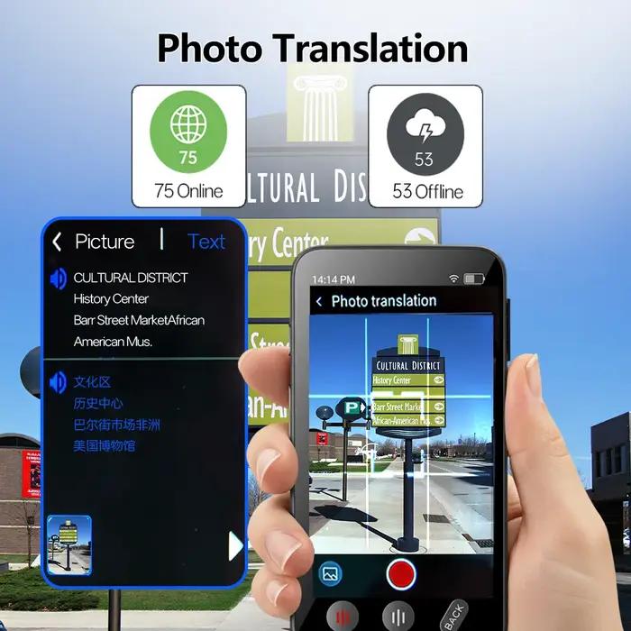 Traducteur MSAI T27 160 langues - Appareil traduction 4G avec SIM, 2+16GB et intelligence artificielle