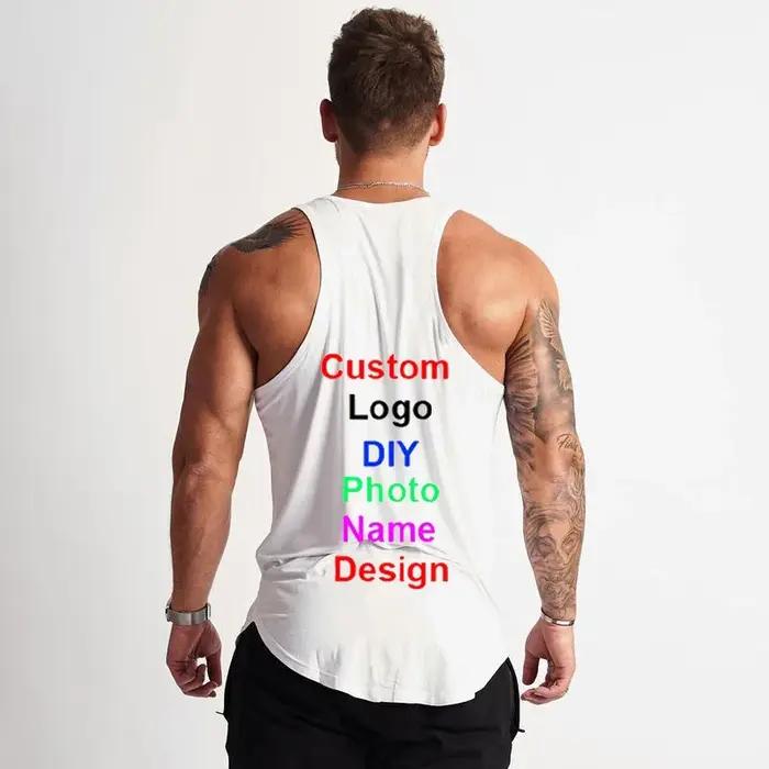 Haut personnalisé Muscleguys homme logo de marque photo lettres design unique vêtement fitness coton précieux style sportif chic entrainement musculation