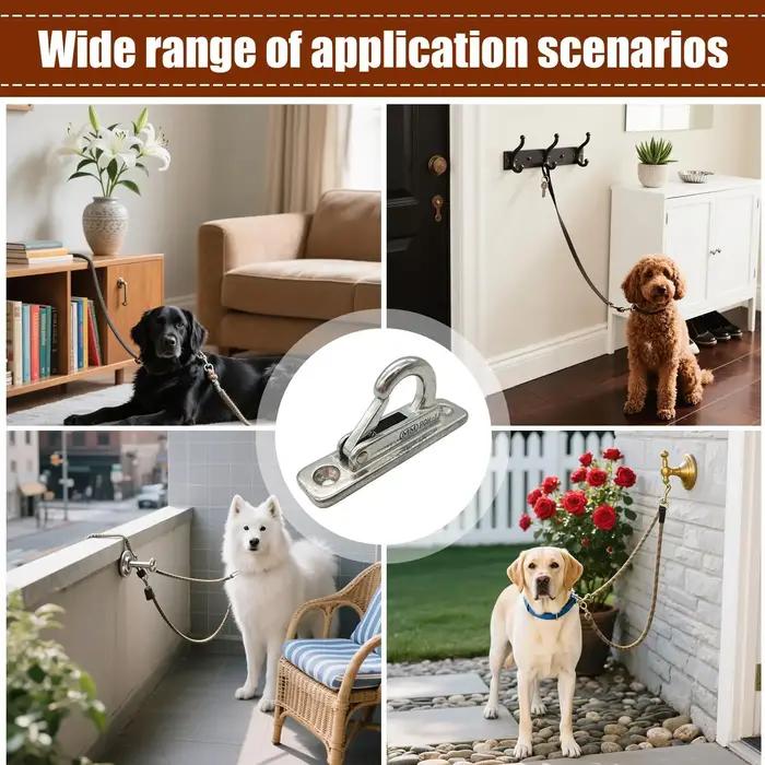 Cintre de laisse pour chien en polyester robuste pour maison et extérieur - Support mural pour rangement sécurisé des laisses pour chiots et chiens - Salon, cour arrière, toilettage