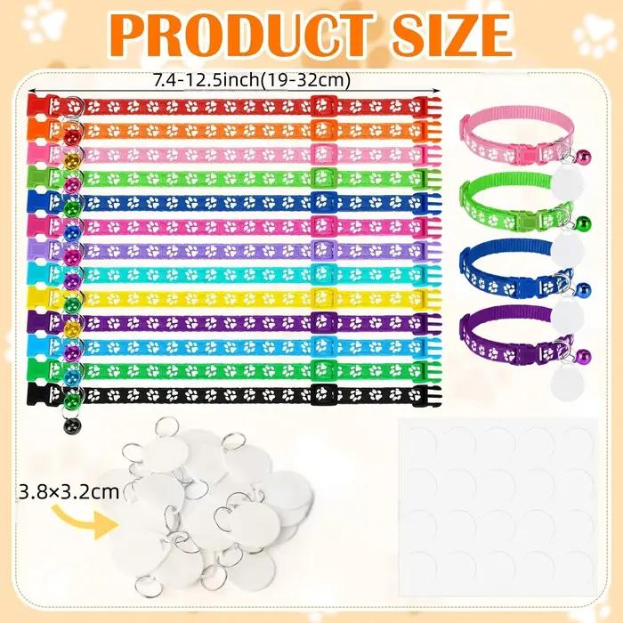Lot de 12 à 36 colliers réglables pour chiens avec carte d'identification