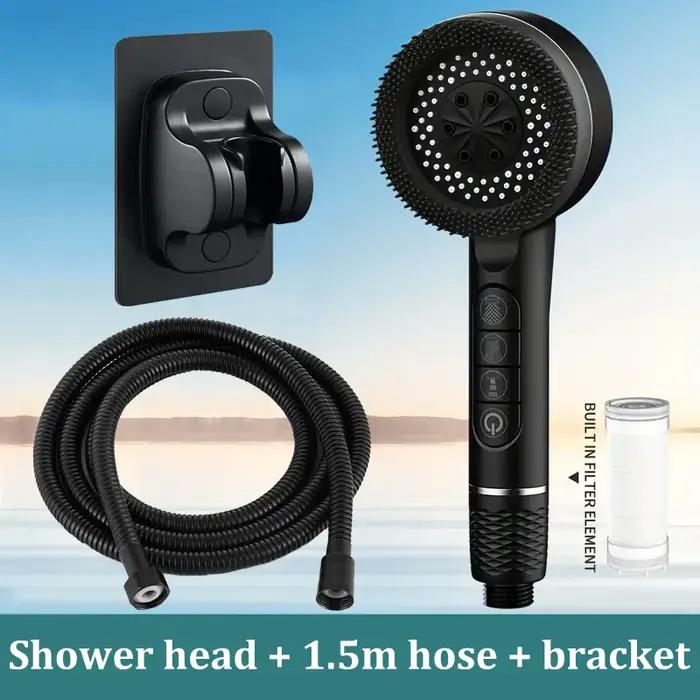 Pommeau de douche multifonction 4 vitesses avec filtre et joint d'eau - Accessoire salle de bain haute pression