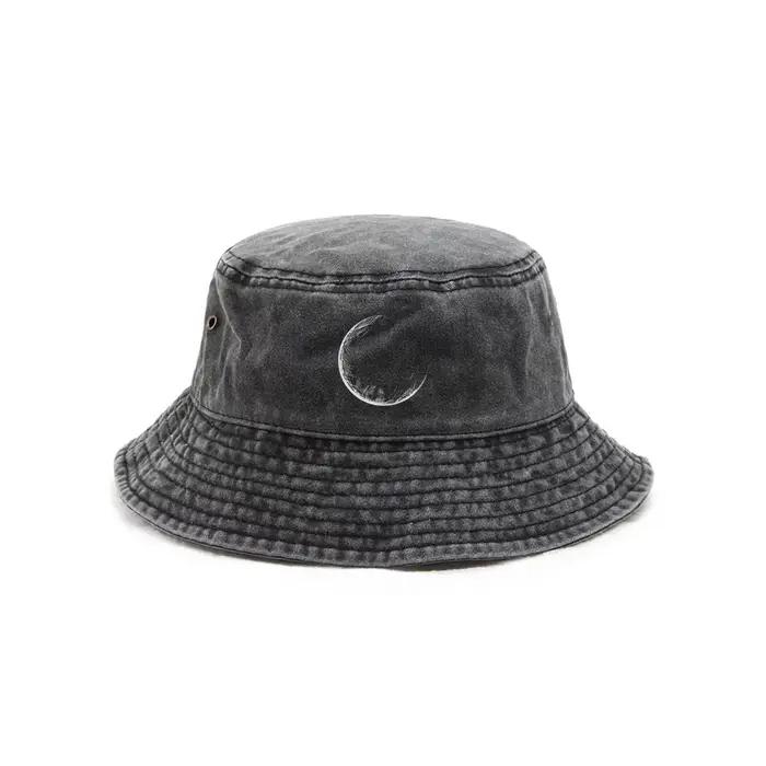 Chapeau de pêcheur - Ajustement réglable, fabriqué en matériau adhésif, avec un motif lune, adapté a