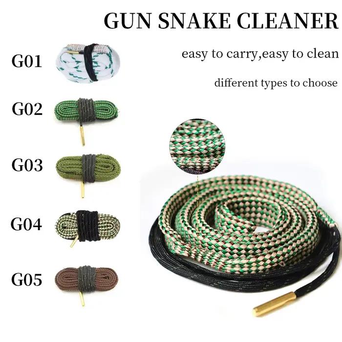 Brosses de nettoyage de canon en forme de serpent pour calibres 5.56mm/.223/.22/9mm/.380/12 GA et .30/.308 en bronze intégré pour chasseurs et tireurs