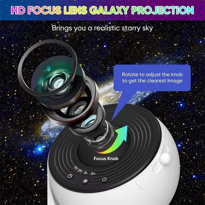Projecteur de galaxie veilleuse LED projecteur de ciel étoilé 360 ° Lampe de nuit planétarium rota