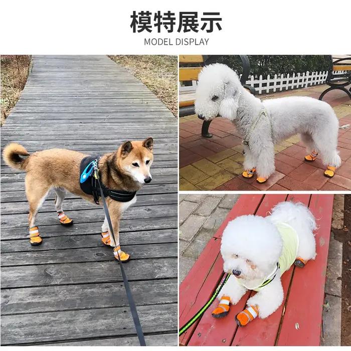 Chaussures de printemps pour chiens de taille moyenne et grande tissu en coton caoutchouc anti-chute élégantes pour promenades en famille et sorties urbaines