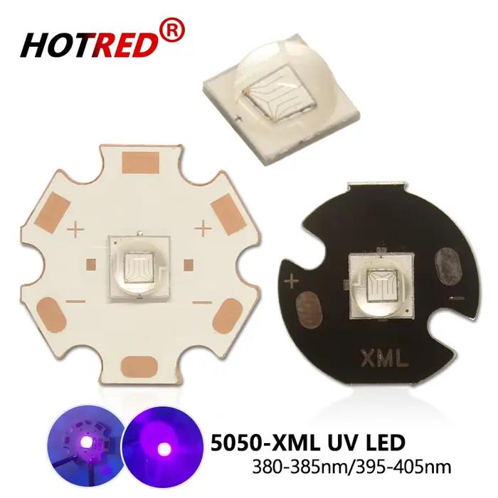 10W UV LED 5050 XMLLT6 XMLL2 LG puce violet 3-3.7V 385nm 395nm 400nm puce perle Diode lampe de poche