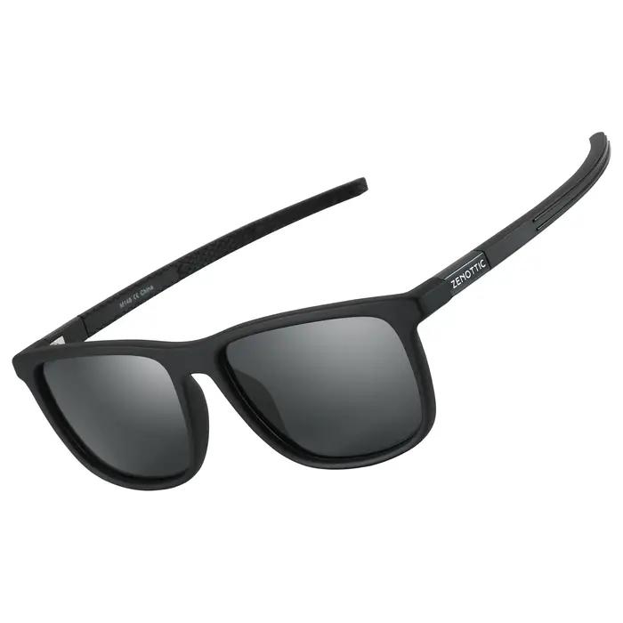 ZENOTTIC Lunettes de soleil polarisées carrées pour hommes – Cadre léger TR90 avec blocage UV pour l