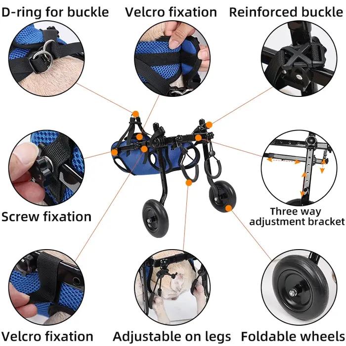 Chariot de fauteuil roulant pour chien handicapé
