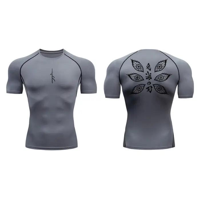 Chemise de Compression à imprimé graphique pour hommes, T-Shirt d'entraînement de gymnastique, de co