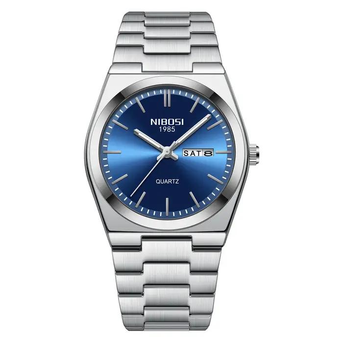 Montre sport homme NIBOSI luxe quartz - Étanche luminescente date semaine acier inoxydable
