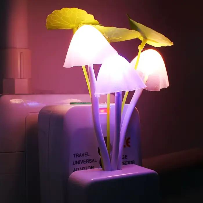 Capteur de prise européenne LED beau capteur de lumière romantique abajur infantil champignon veille