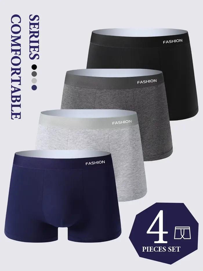 Lot de 4 boxers pour hommes, doux, respirants, confortables et amples, tendance, à la mode et hautem