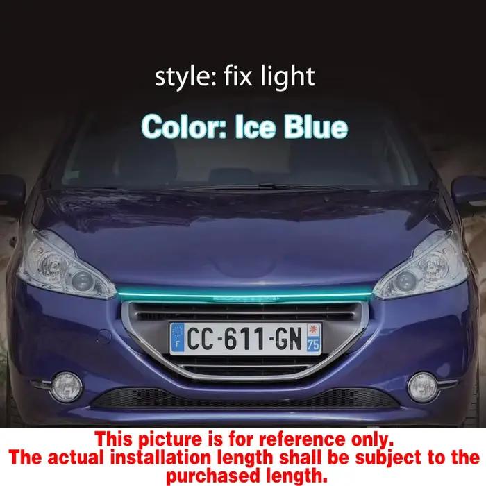 Voiture LED feux de jour pour Peugeot 307 308 208 407 408 206 DRL antibrouillard décoration atmosphère lampes bande lumi