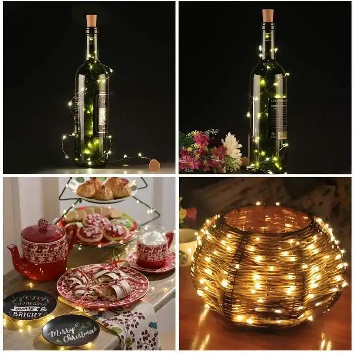2m 20 LED bouteille de liège fée lumière USB Rechargeable décoration intérieure chaîne lampe pour ch
