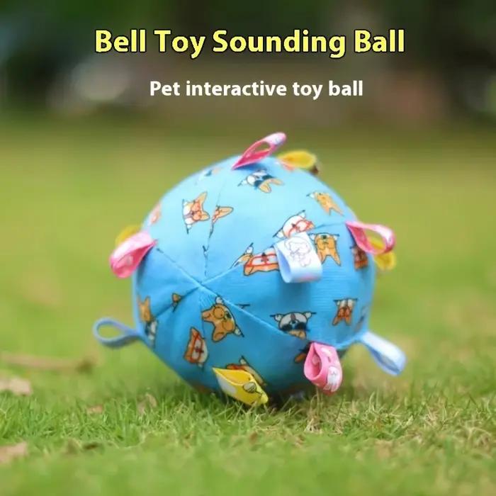 Jouet interactif pour chien avec boule sonore et motifs animaliers