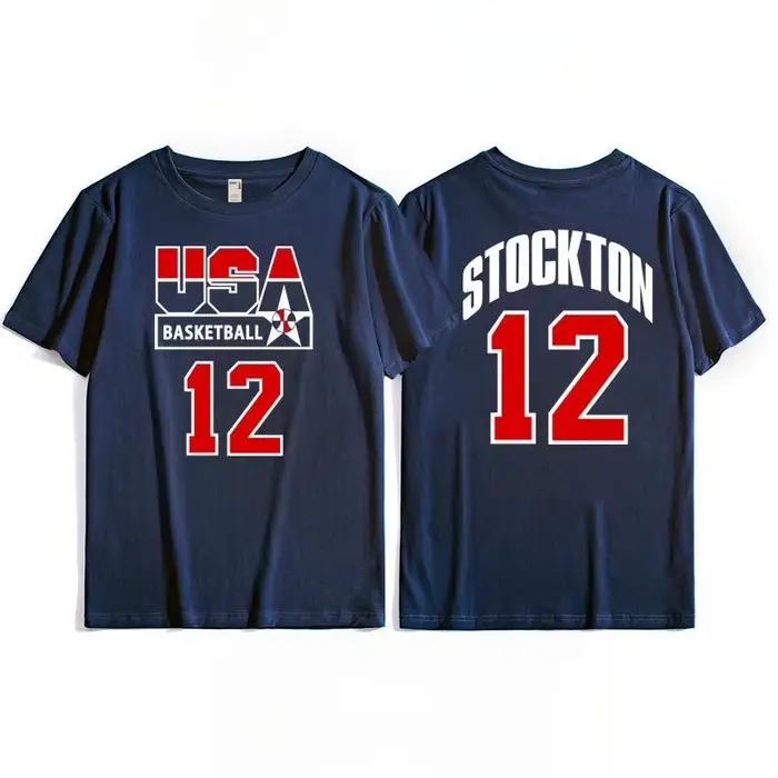 T-shirt Dream Team, haut d'entraînement de basket-ball américain pour hommes, T-shirt rétro à manches courtes pour hommes, sport de rêve, mode décontractée