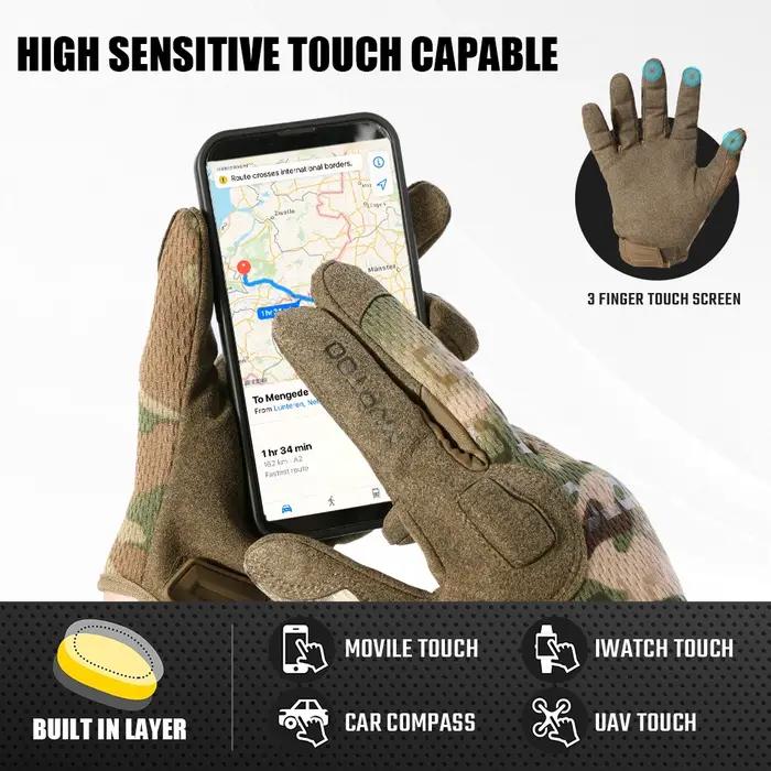 Gants tactiques à doigt complet pour écran tactile, respirants, Paintball, Airsoft, tir, randonnée,