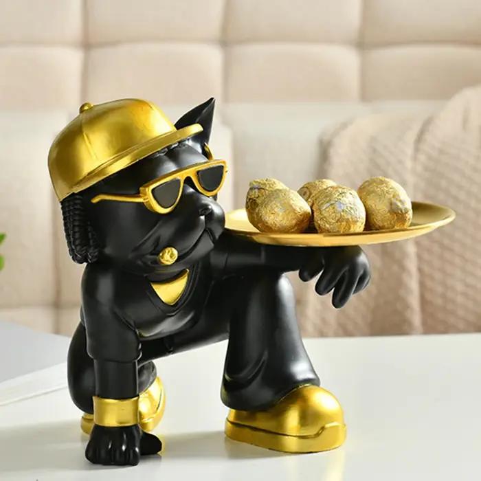YuryFvna-Figurine Bouledogue Français Moderne avec Capuchon pour les Amoureux des Chiens