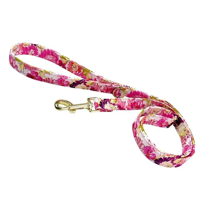 Collier pour chien et chat personnalisable avec boucle dorée, motif floral, accessoires pour chiens