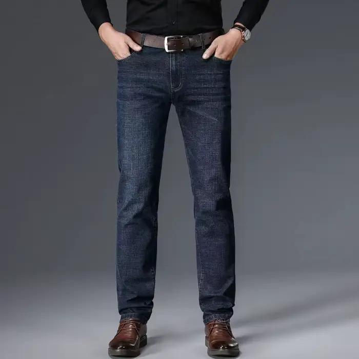 Jeans droits pour hommes, nouvelle collection 2025, pantalon slim extensible confortable et doux, en