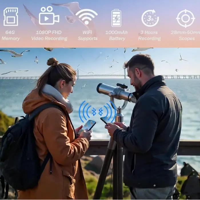 Microscope électronique WiFi HD écran 1.5 pouces enregistrement intégré astrophotographie planétaire oiseaux