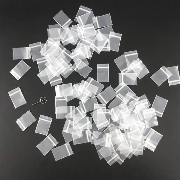 TETP 100 pièces 20 fils Mini sacs en plastique transparents à fermeture éclair petits bijoux accesso