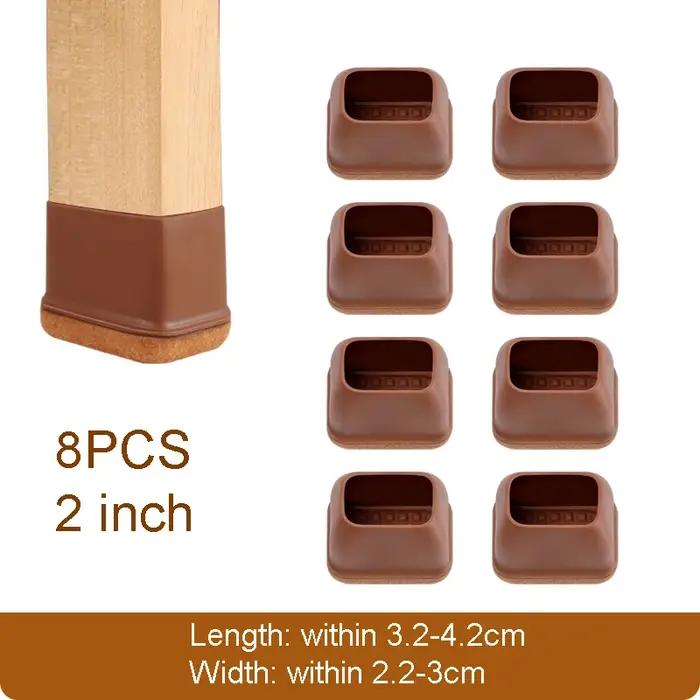 8 pièces chaise jambe pied coussin de protection Rectangle meubles caoutchouc pieds coussinets Table