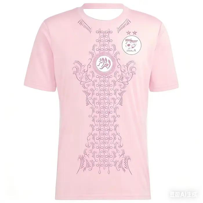 Maillot de l'équipe d'Algérie 2026 pour homme – T-shirt tendance avec une fusion de motifs verts, id