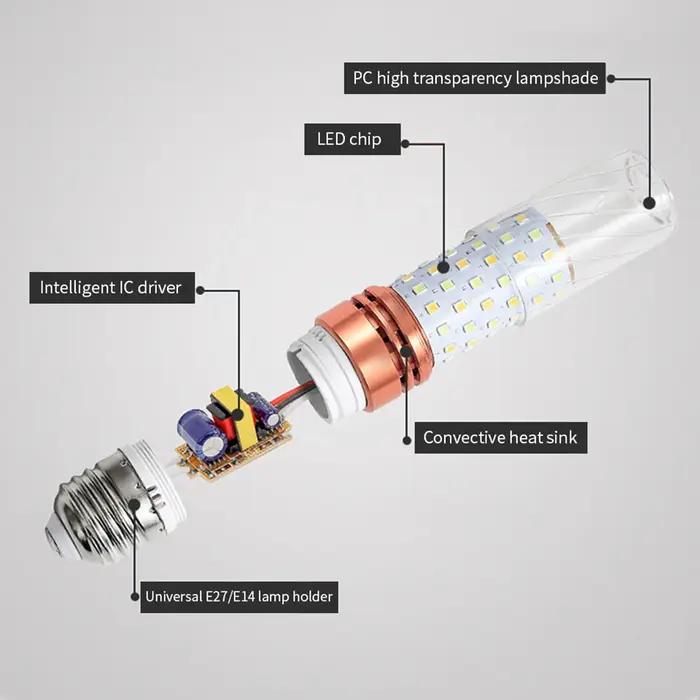 6 pièces LED ampoule de maïs 3W 6W 9W 12W 15W E27 E14 ampoule SMD2835 AC85-265V lampe à LED décorati