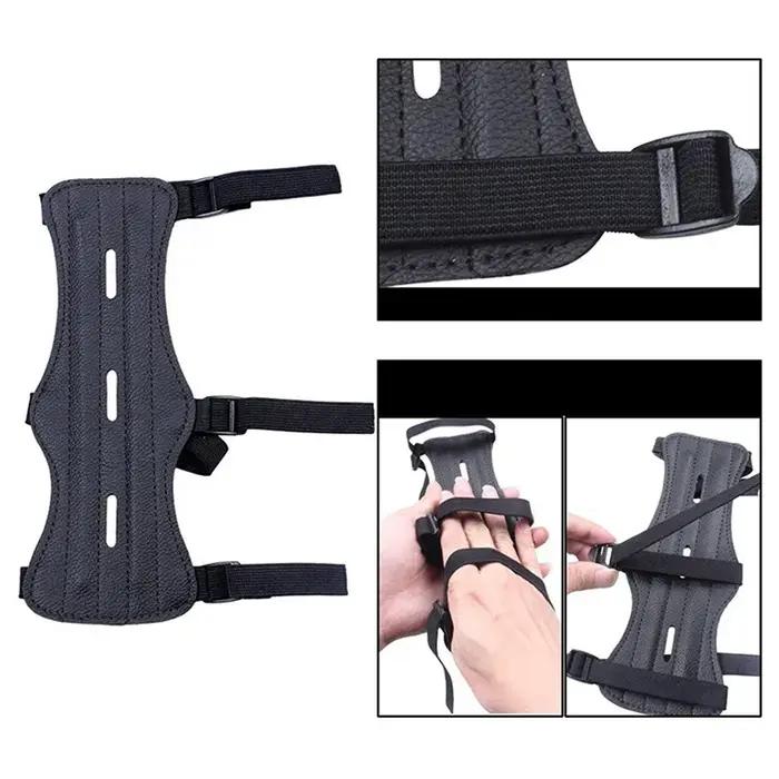 Équipement de tir à l'arc en cuir, Protection des bras, 3 sangles, Protection de l'avant-bras, arc réglable en toute sécurité, flèche, accessoires d'entraînement au tir de chasse
