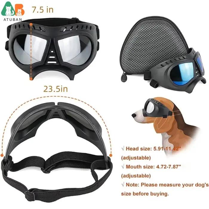 Lunettes de soleil pour chiens de petite race avec cadre souple et sangles réglables pour protection UV et éléments extérieurs occasions spéciales de plein air et cadeaux d'anniversaire