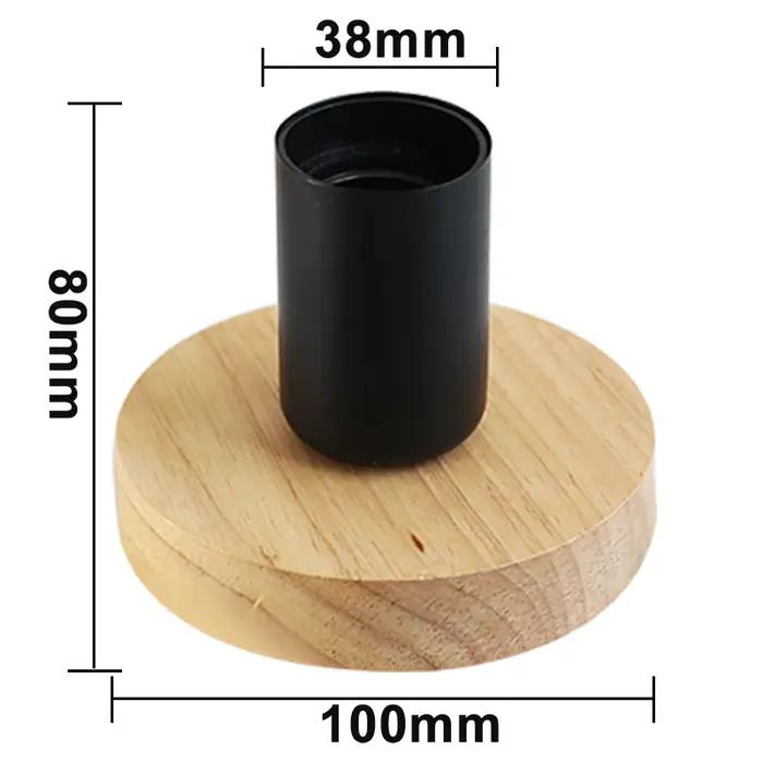 Lampe de Table rétro Vintage en bois E27