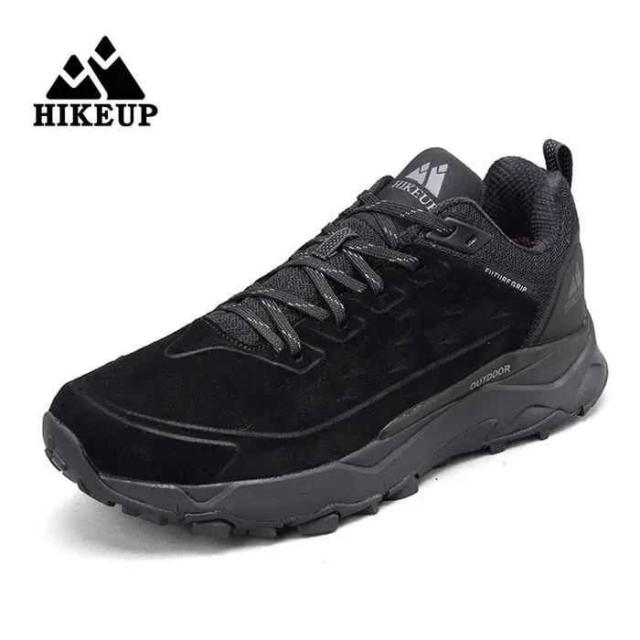 HIKEUP chaussures de randonnée pour hommes Sports de plein air Camping chasse marche chaussure daim cuir véritable respirant Sneaker antidérapant