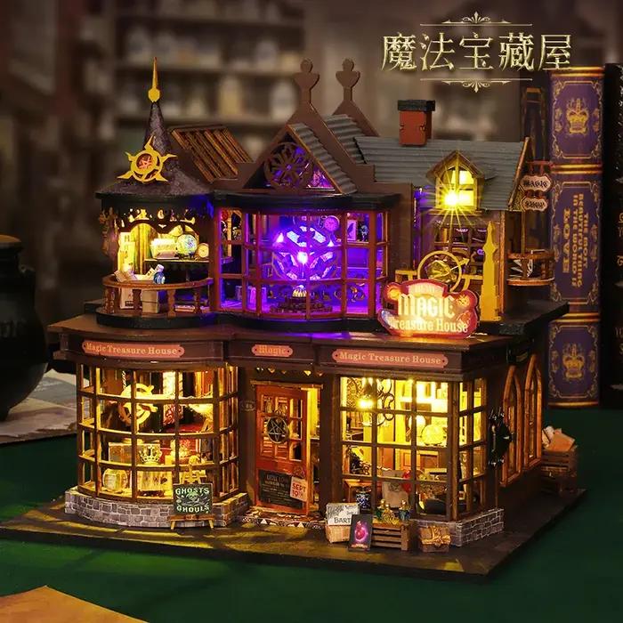 Coin de livre de maison au trésor magique miniature DIY - Puzzle 3D fabriqué à la main
