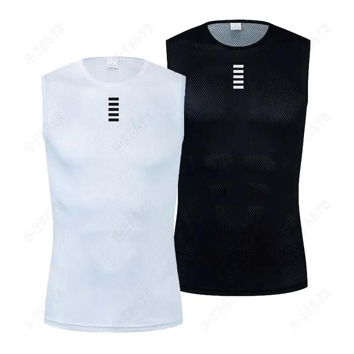 Maillot de cyclisme homme sans manches en polyester pour course à pied et fitness polyvalent toute lannée