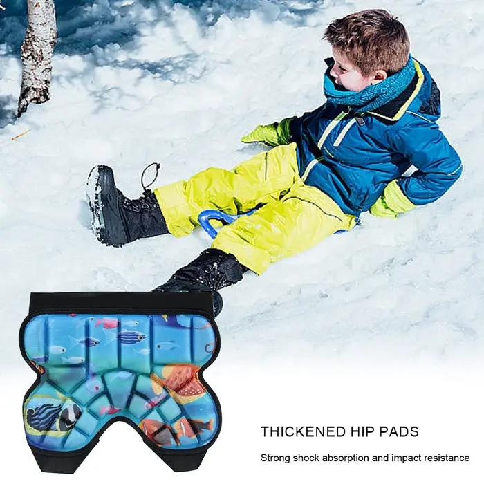 Pantalon rembourré de Snowboard pour enfants, épais, rembourré en 3D, protection des hanches, court,