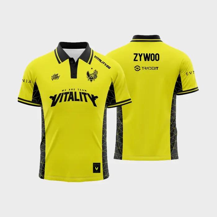 Équipe Vitalité Esports Club 2025 D'été Nouveau Uniforme CS2 Pro League Maillot D'entraînement ZywOo Hommes Respirant