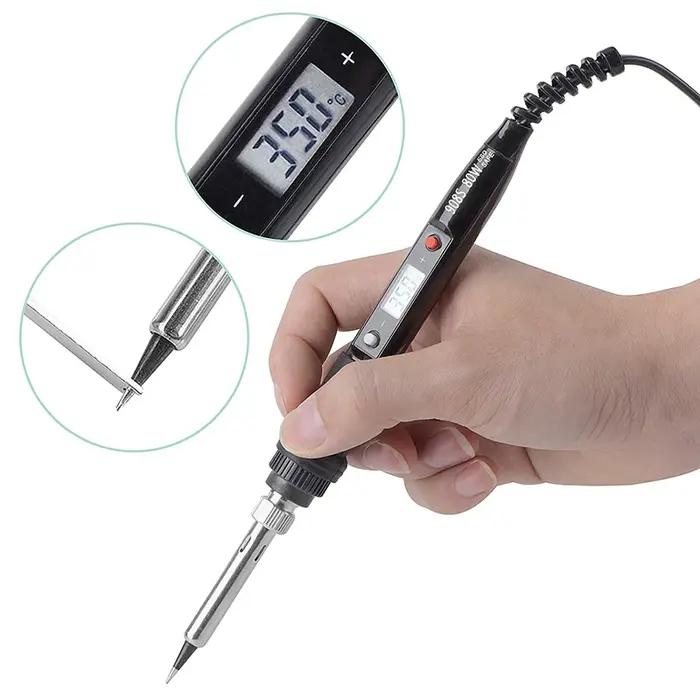 JCD-Fer à souder électrique 80W, température réglable, outil de soudage LCD, chauffage en céramique,