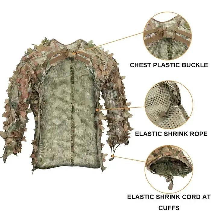 Hommes femmes Ghillie costume chasseur Camouflage vêtements Robe chasse