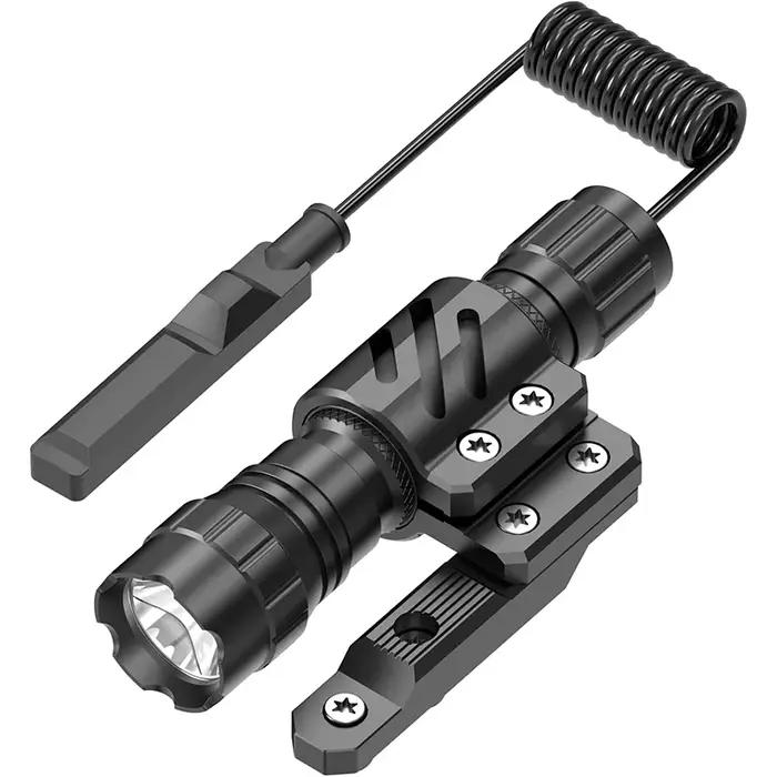 Lampe de poche tactique 1200 lumens, lumière LED avec Rail Picatinny/support Mlok pour l'extérieur e